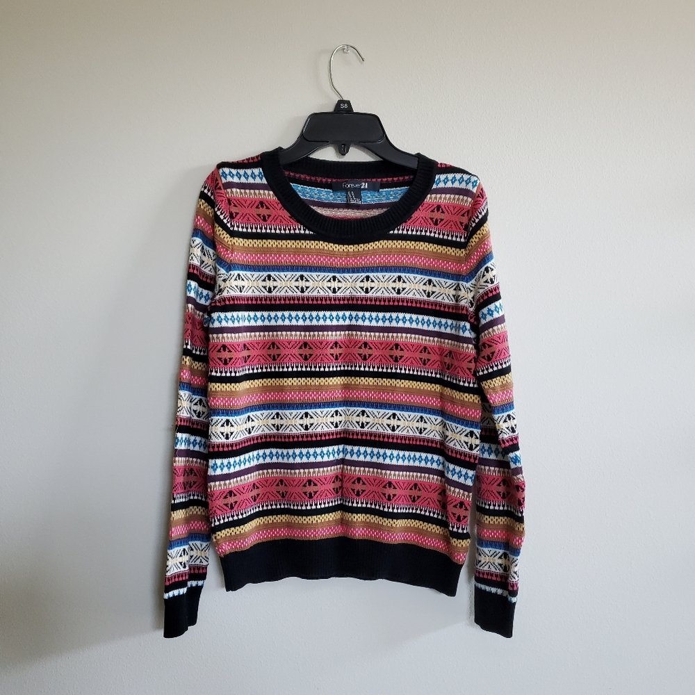 Fun Pattern Striped Sweater - Picture 2 of 5